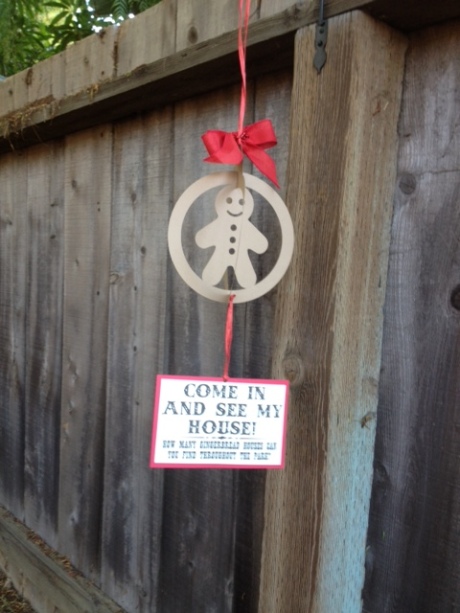 Look for the gingerbread ornaments outside the shop to see which business has a gingerbread house inside.